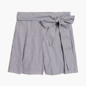 J. Crew cotton pinstripe tie front shorts size 10 Classic preppy summer academia